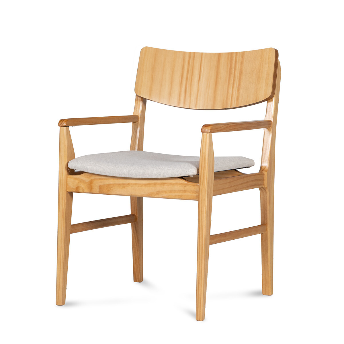 Silla Zoe con Brazo - Cedro - Tela Rústica - Rustico beige (4F) 