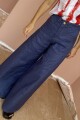 PANTALON WIDE XL LINEN SS26 Azul Piedra
