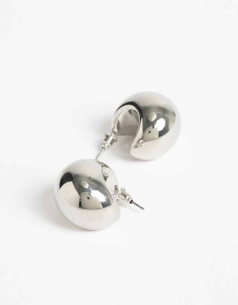 Aros Argollas Metal Argollas Metal Bold - Plateado Rodio
