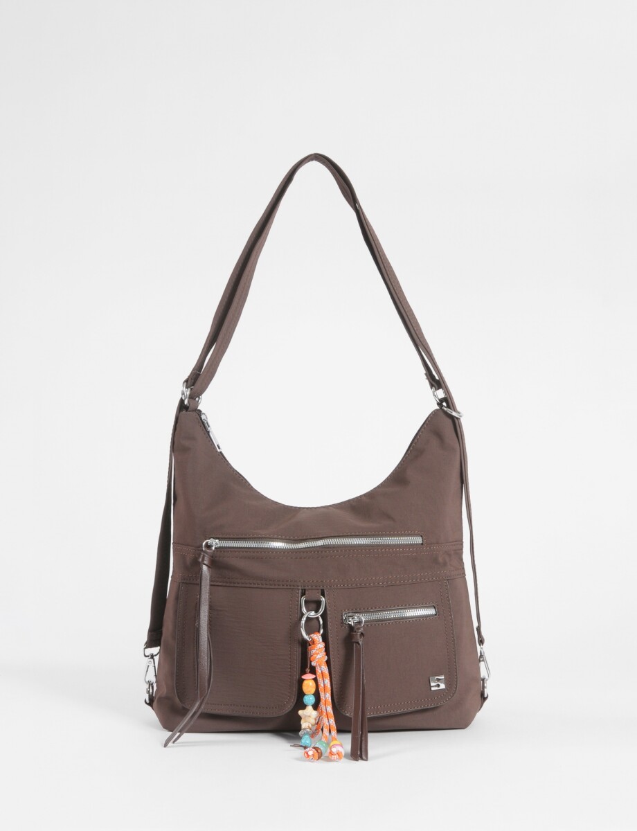 Hobo mochila con llavero removible - chocolate 