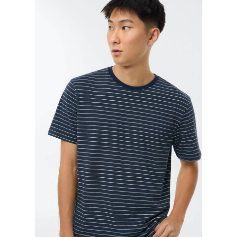 CAMISETA MM MASC LISTRADO AZUL