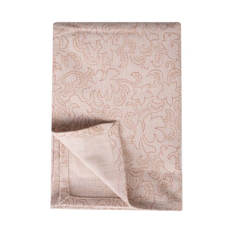 MANTEL LINO-Y-ALGODON NATURAL-BEIGE FLOREAL BEIGE