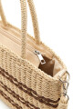 Bolso tejido rayas beige