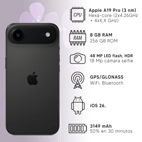 Apple Iphone Air 8/256 Gb 5g CEL IPHONE AIR 8/256 NEGRO