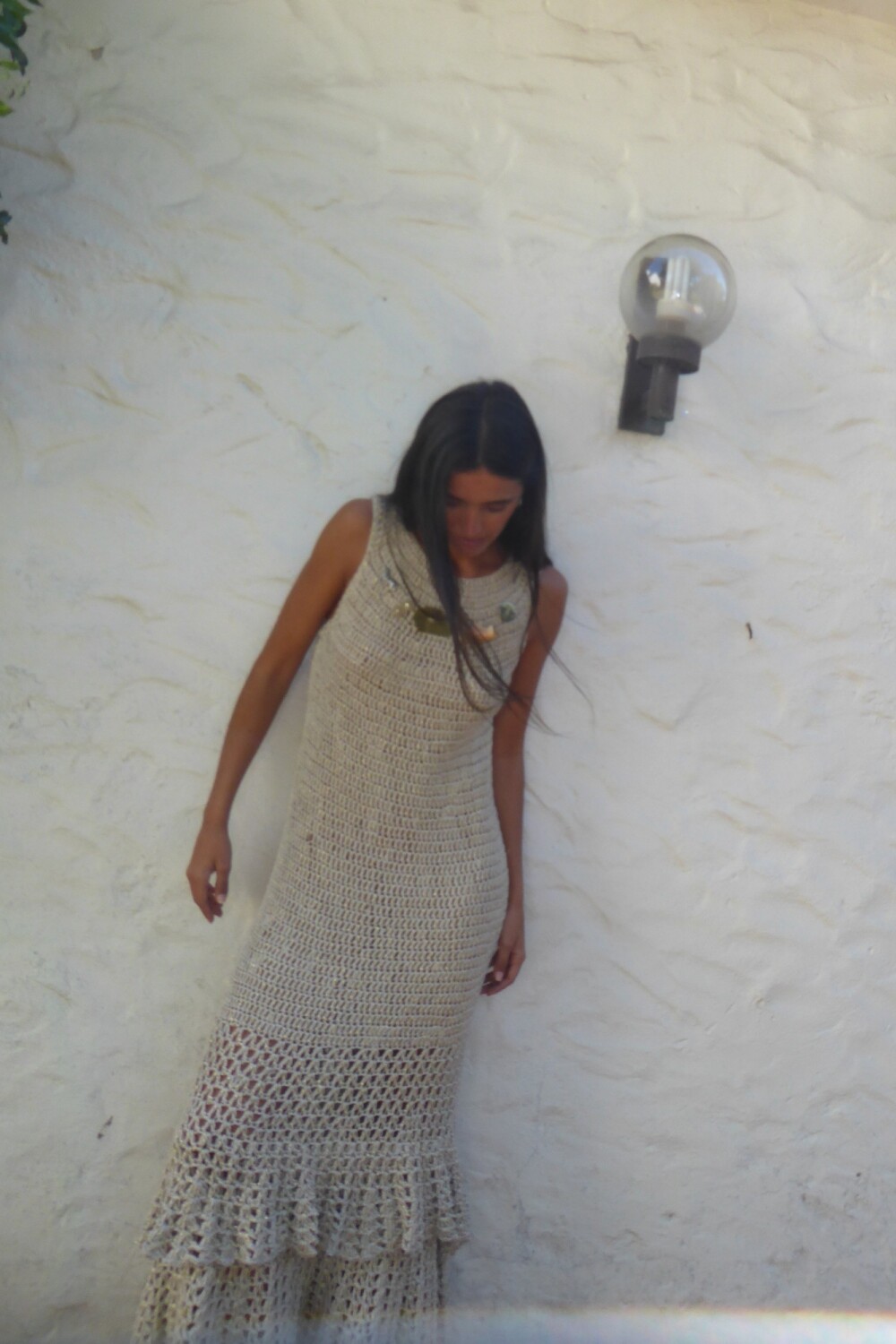 Gala Crochet Dress Beige