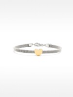 Pulsera De Acero Inoxidable Corazón bicolor
