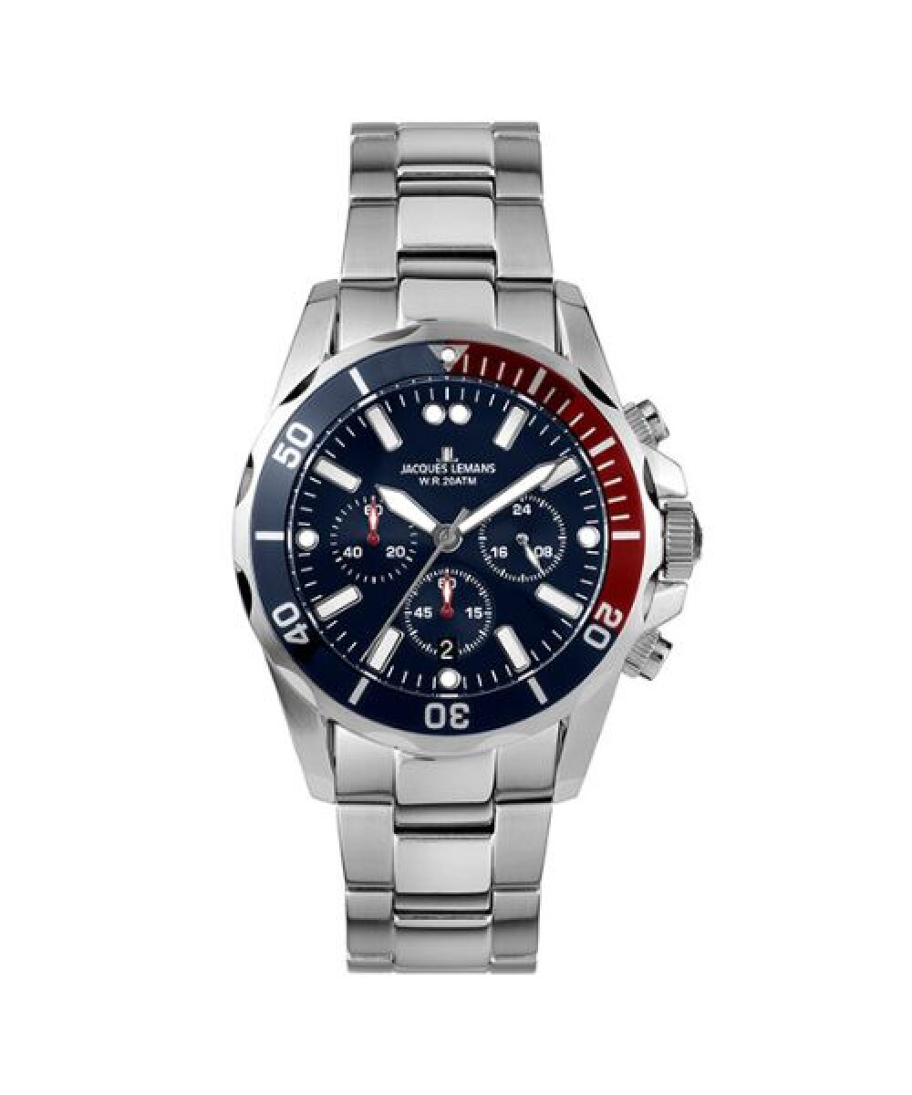 Reloj Jacques Lemans 1-2091g Para Hombre En Acero 