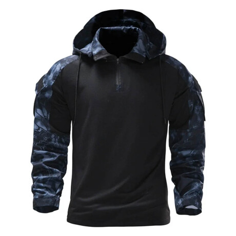 Buzo Uzspace Canguro Táctico Militar Con Capucha Azul