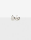 Aros Colgantes Cortos Metal Aros Colgantes Gota Strass - Plateado Rodio