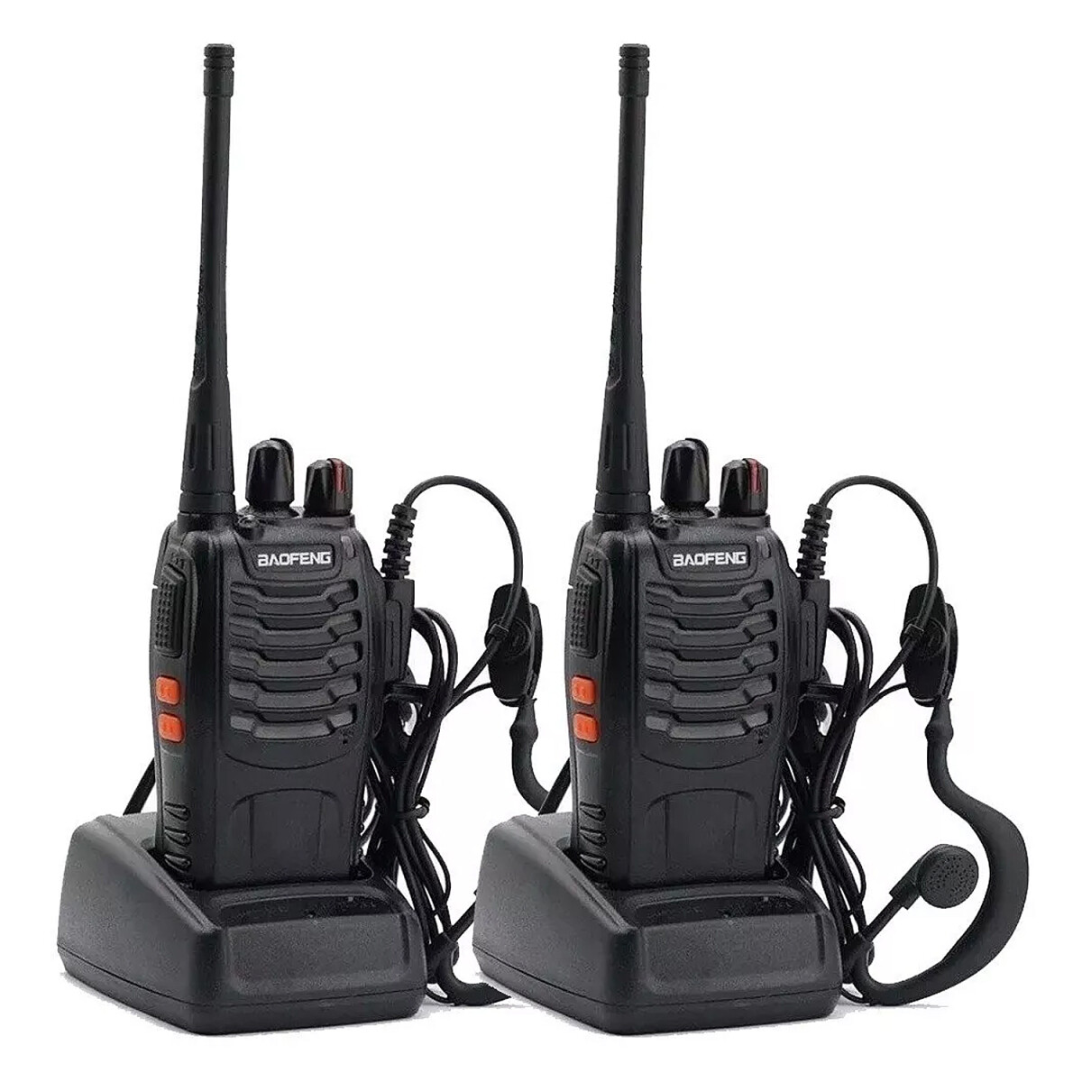 Kit X 2 Handy Baofeng Radio Walkie Talkie Bf888s 16ch Uhf + Auricular Manos Libres Bandas De Frecuencia 16 Color Negro 