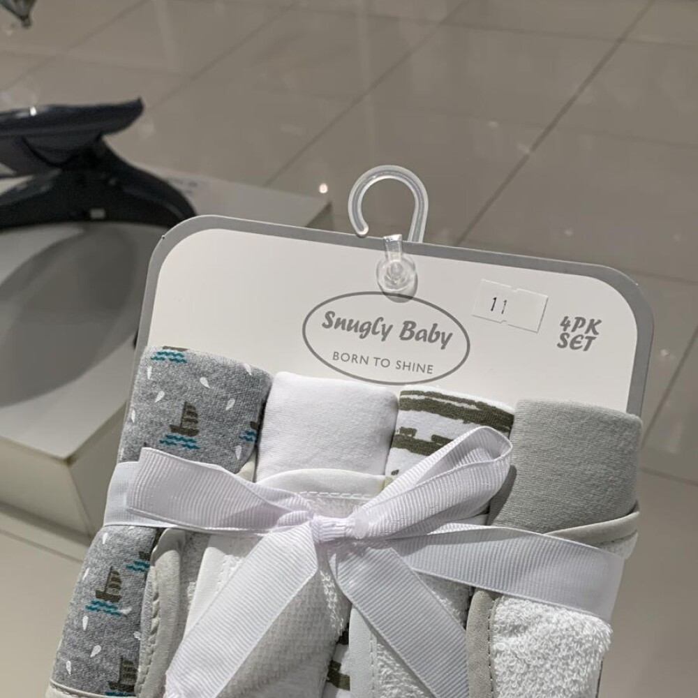 Babitas SNUGLE pack x4 toalla gris