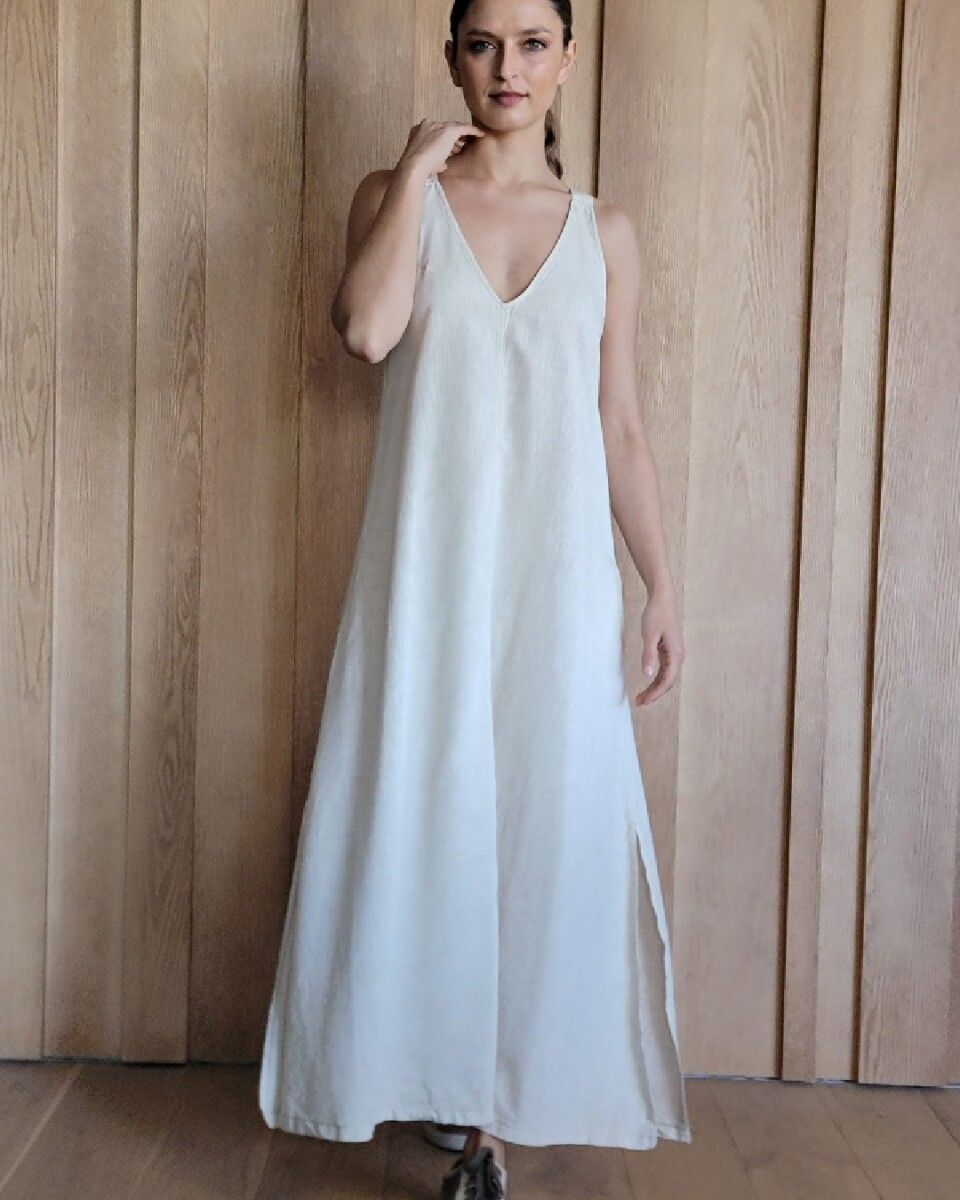 Vestido Laguna - Lino Beige Melange 