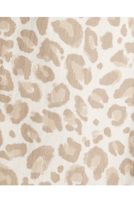 Pantalón jean, pierna ancha, diseño leopardo Sin color