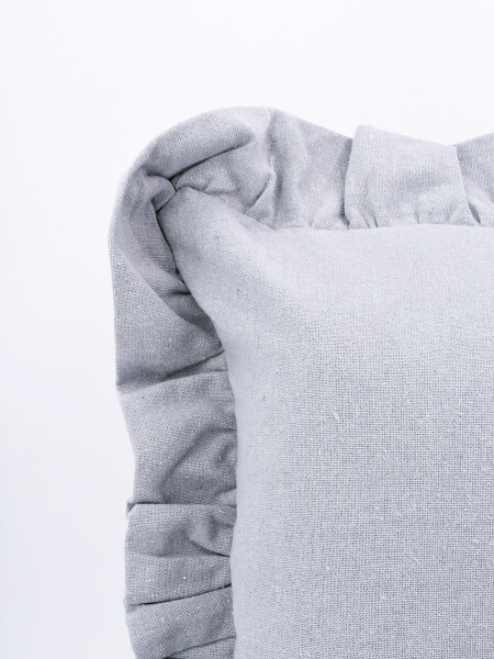 FUNDA ALMOHADON VOLADO GRIS (V)