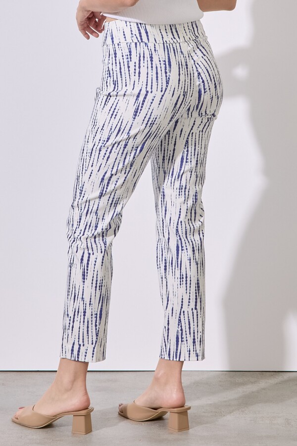 Pantalon Print BLANCO/AZUL