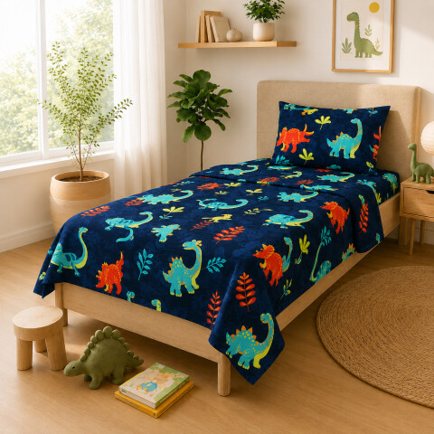 Juego De Sabanas 1 Plaza Toque Algodón Sommier Infantil Dinosaurio - Stegosaurus Juego De Sabanas 1 Plaza Toque Algodón Sommier Infantil Dinosaurio - Stegosaurus