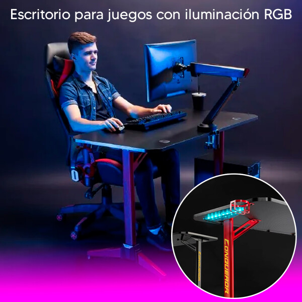 Escritorio Gamer Rgb Brateck Gmd03-1 ESCRITORIO GAMER BRATECK GMD03