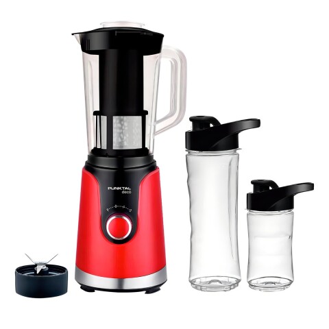 Licuadora Punktal Pk-185 Lic 300 W Con 2 Vasos Individuales Con Tapa Color Rojo 220v Licuadora Punktal Pk-185 Lic 300 W Con 2 Vasos Individuales Con Tapa Color Rojo 220v