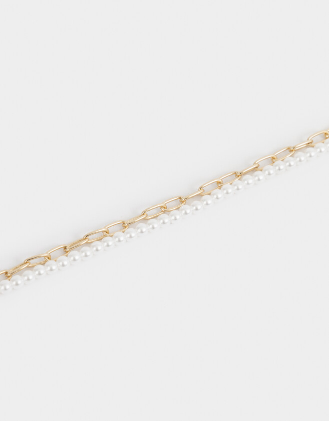 Pulseras Flexibles Con perlas Pulsera Flexible Con Perlas - Dorado