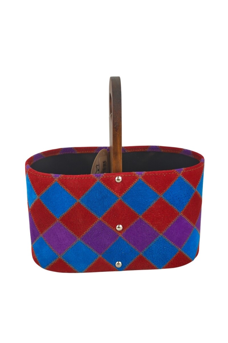 Matera para auto con rombos Rojo con Violeta