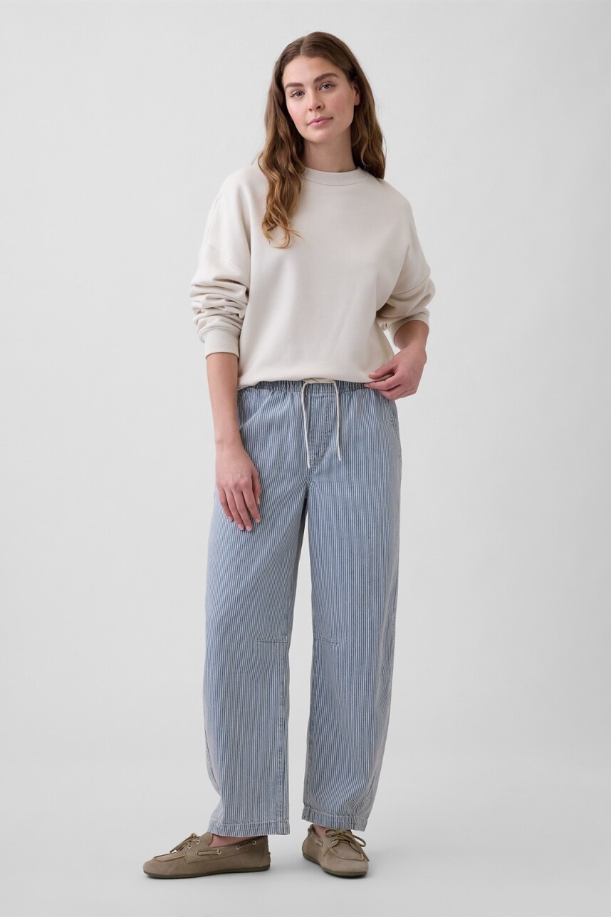 Jean Pull On Barrel Mujer Railroad Strp Indigo