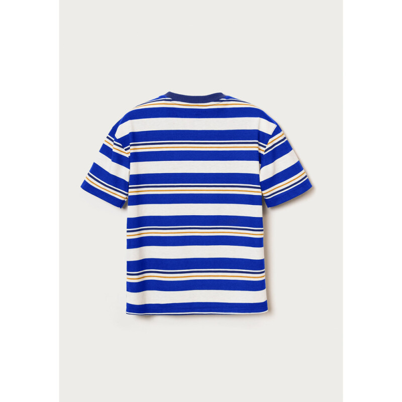 CAMISETA MM MASC AZUL CARIBE/CHUMBO/BLANCO
