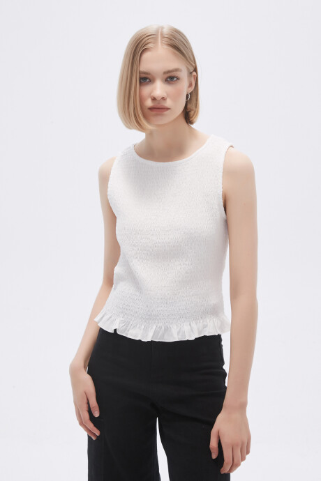Musculosa Fruncin Marfil / Off White