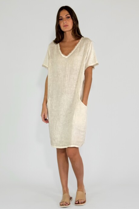 VESTIDO MARTINICA CORTO Crudo