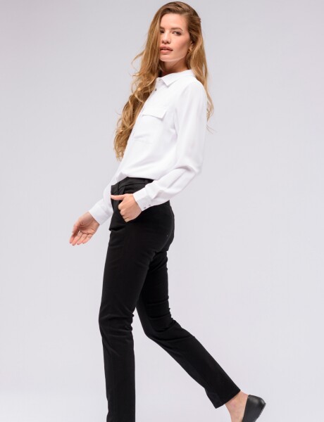 PANTALÓN DE GABARDINA CLÁSICO Negro