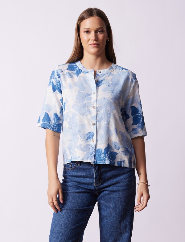 Blusa Lino Printed CELESTE/MULTI