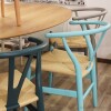 Silla Wishbone - Madera de Haya y Rattan natural Celeste