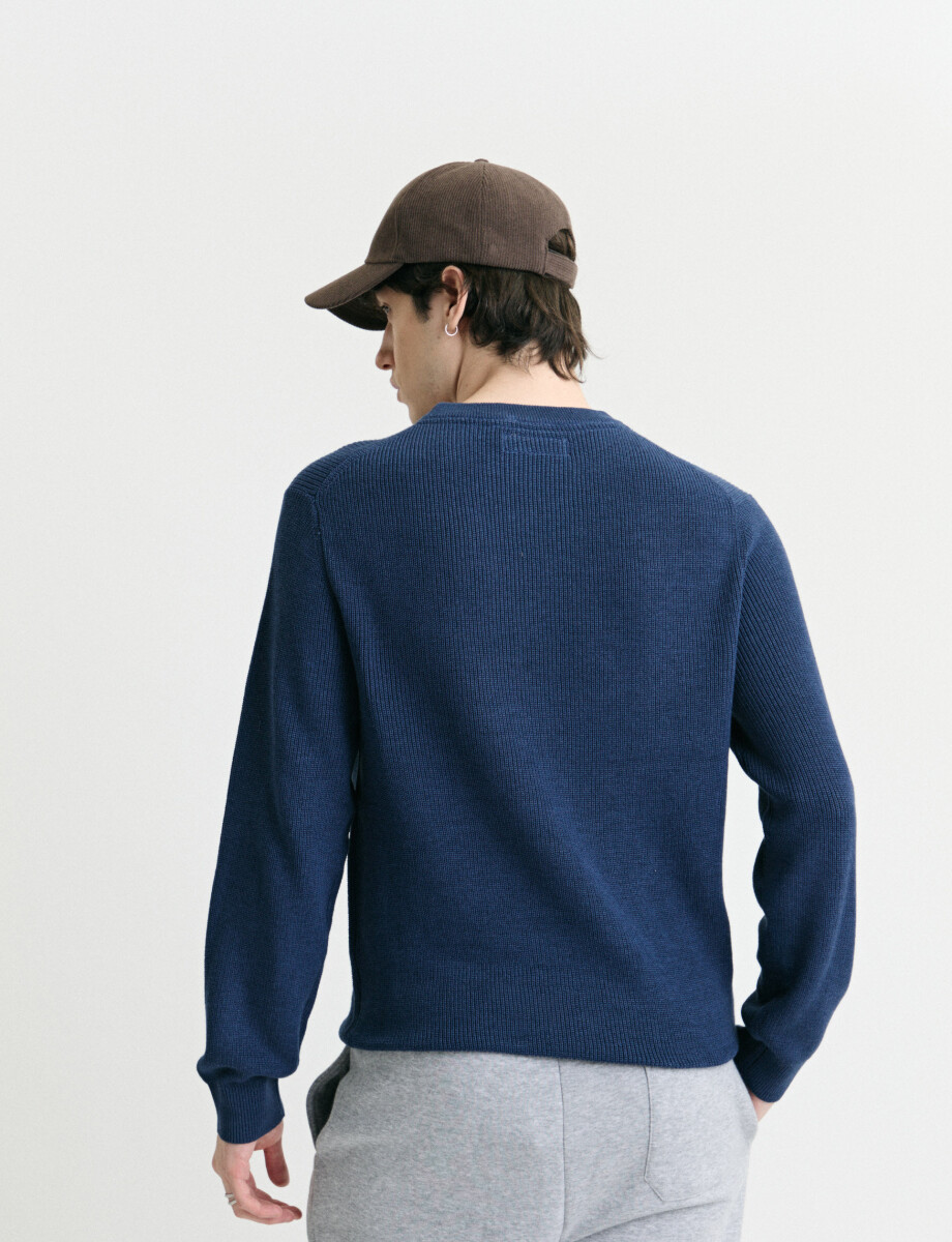 470986 SWEATER HARRINGTON LABEL Azul Piedra