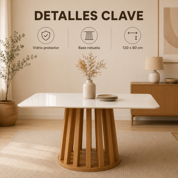 Mesa De Comedor Jade Circular 102 Cm Laqueada Vidrio Moderna Blanco 1