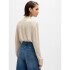 LS VNK TIE NECK TOP STONE