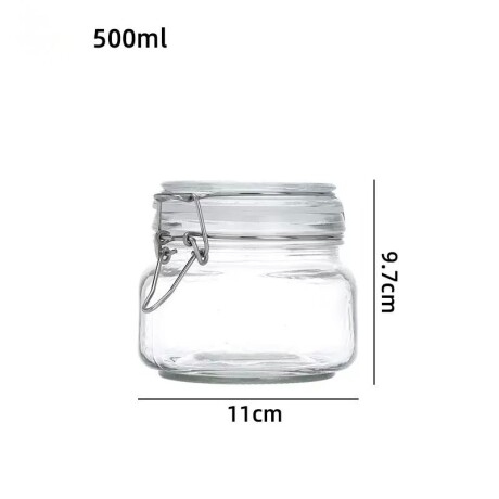 Frasco de Vidrio Hermético Multiuso con Tapa y Cierre Metálico 500ML Frasco de Vidrio Hermético Multiuso con Tapa y Cierre Metálico 500ML