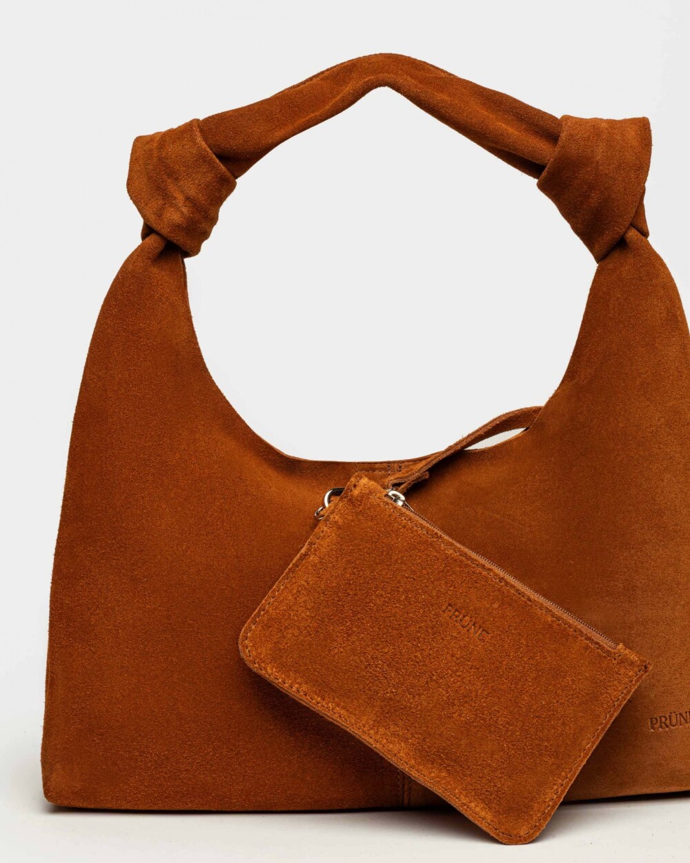 Cartera al hombro Juana en Cuero Gamuza Oxido