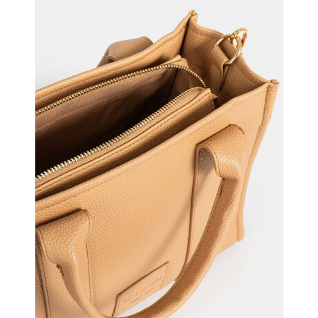 Cartera City Cuerina Marron Camel