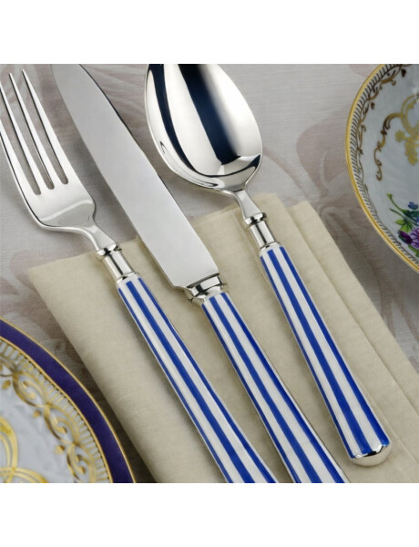 SET 24 PIEZAS CUBIERTOS MANGO RAYAS AZUL "BARCELONA" SET 24 PIEZAS CUBIERTOS MANGO RAYAS AZUL "BARCELONA"
