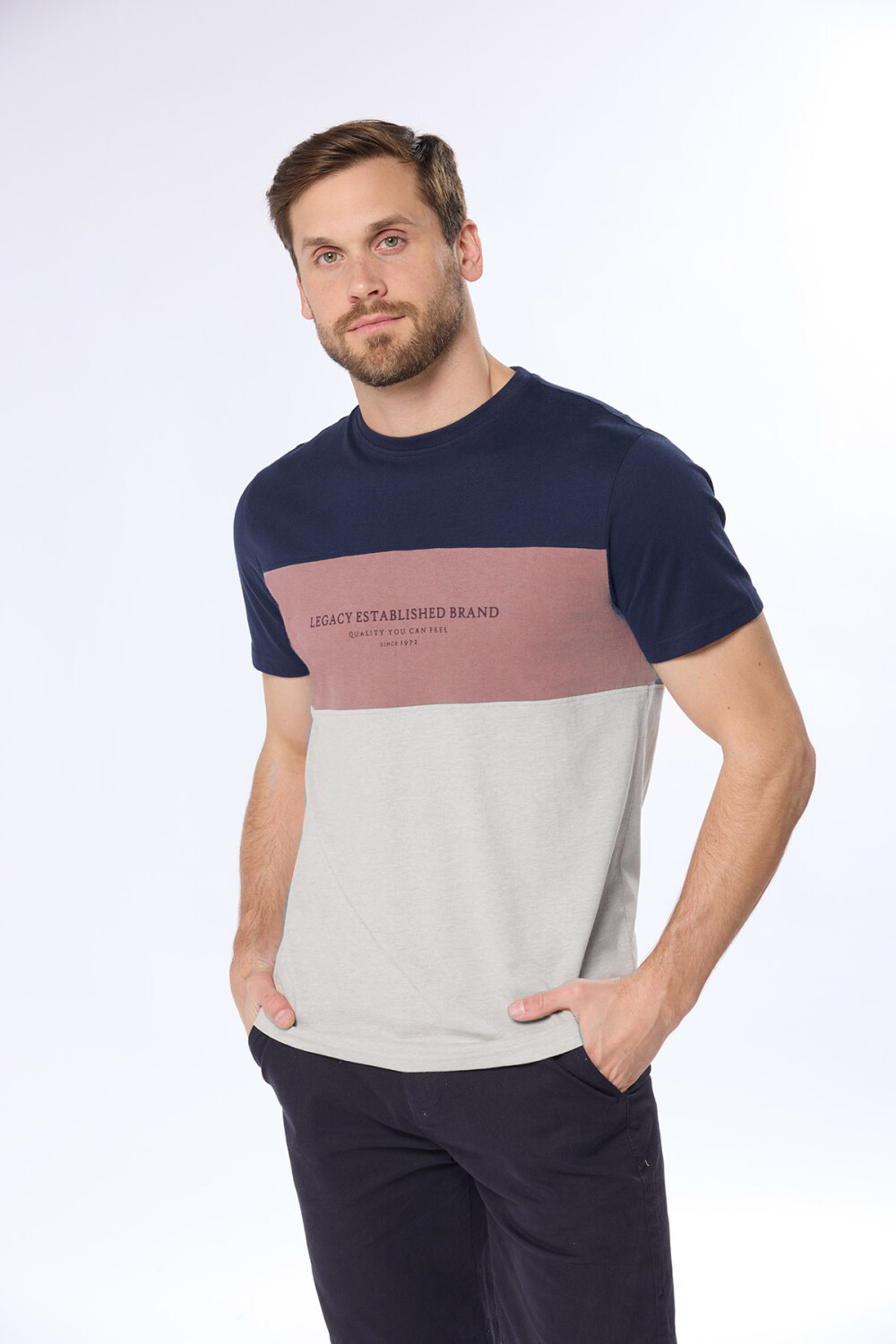 REMERA RAYADA Rosado