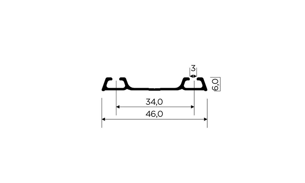 Perfil inferior RM 023 - 3 metros aluminio Perfil Inferior Rm 023 - 3 Metros Aluminio