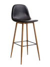 Taburete de bar JONSTRUP polipiel negro/color roble Taburete de bar JONSTRUP polipiel negro/color roble