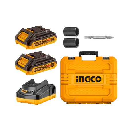 Kit Llave de Impacto y Taladro Atornillador Ingco 20V con Acccesorios Kit Llave de Impacto y Taladro Atornillador Ingco 20V con Acccesorios