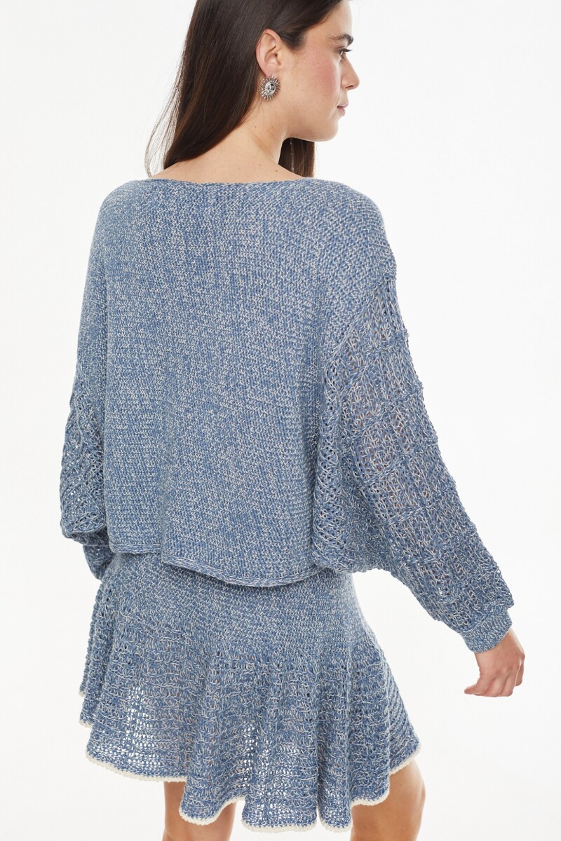 Sweater Agora Celeste/Crudo