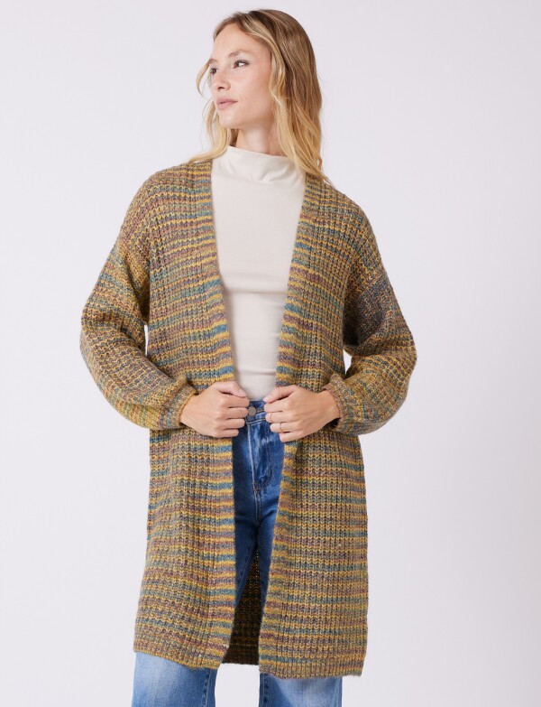 Cardigan Largo Multicolor MULTI/AMARILLO