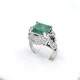 Anillo En Oro 18K, Esmeralda Y Brillantes Anillo En Oro 18K, Esmeralda Y Brillantes