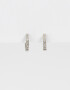 Aros Argollas Bañada en Oro Blanco Argollas Con Strass - Plateado