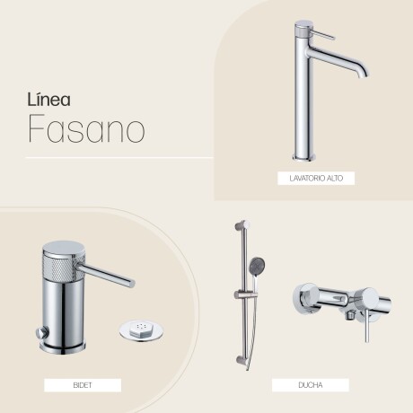 Juego Grifería Lavatorio Alto Bidet Y Ducha CROMO