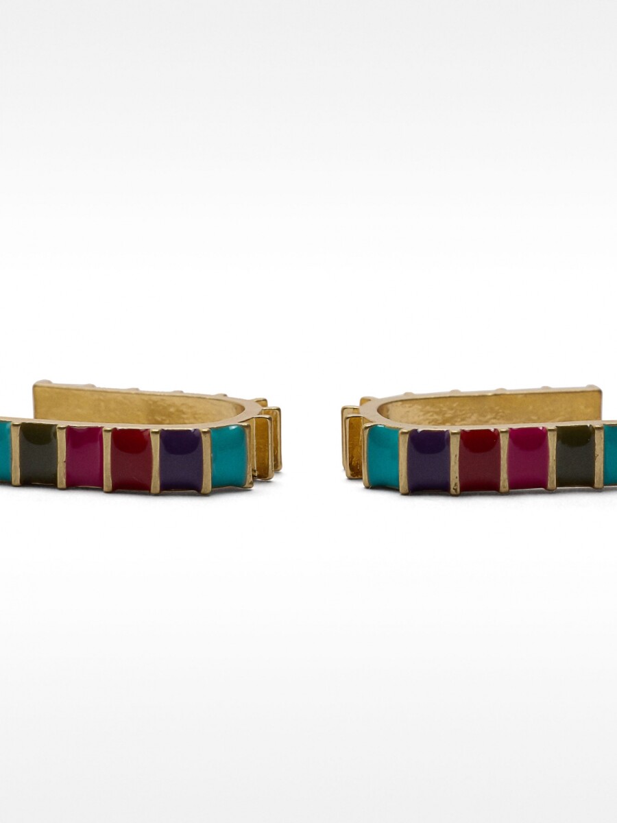 Aros Con Esmaltado multicolor