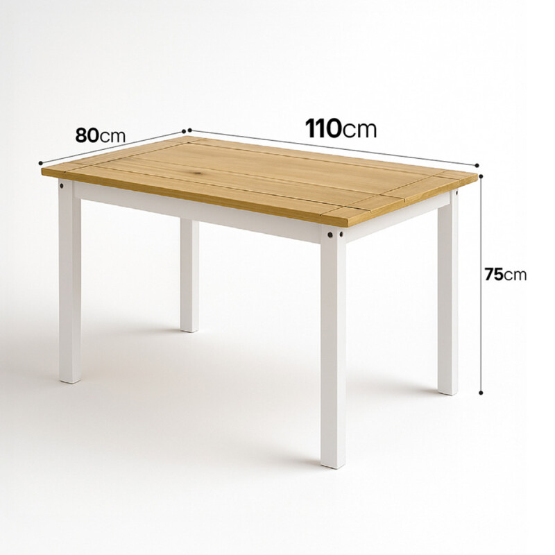Juego De Comedor Mesa + 4 Sillas Ltc Alba 100% Madera - Blanco Juego De Comedor Mesa + 4 Sillas Ltc Alba 100% Madera - Blanco