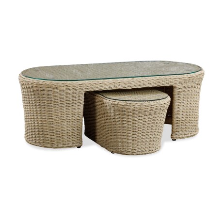 SET DE LIVING RATTAN-SINTETICO-Y-ALUMINIO NATURAL-BEIGE BARANY